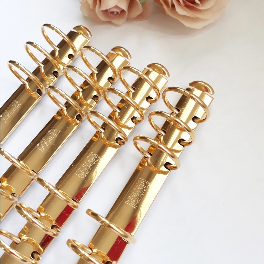 Gold Krause Ring Mechanism, personal size ring binder mechanism